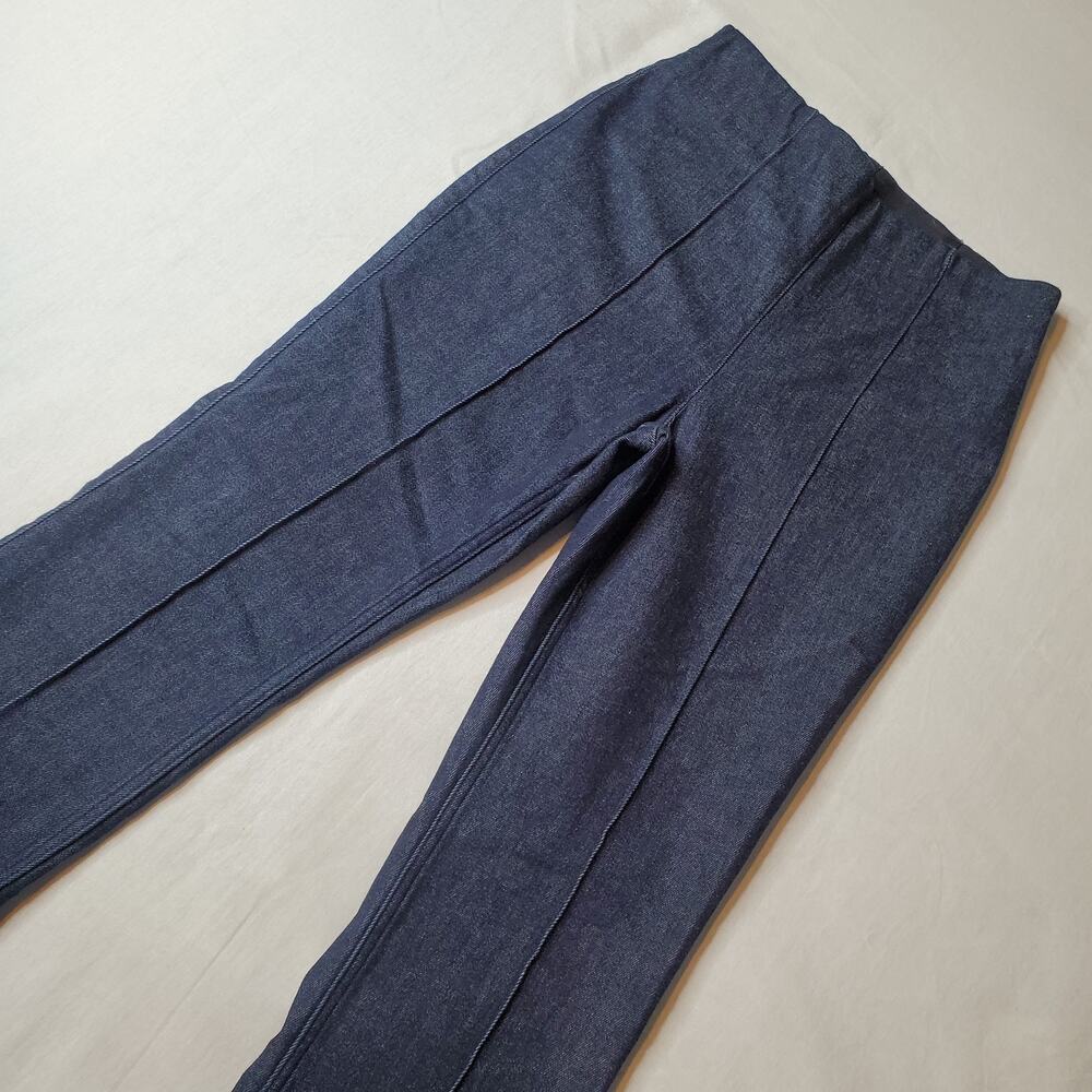 Spanx Women Size S Zero Waistband Micro Flare Jeans Raw Indigo Wash Blue 21161